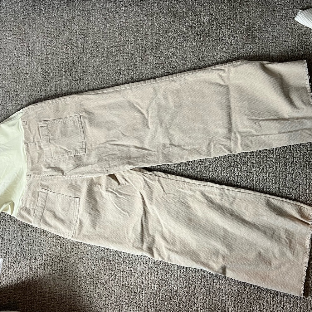 Pink blush, corduroy pants, wide leg maternity